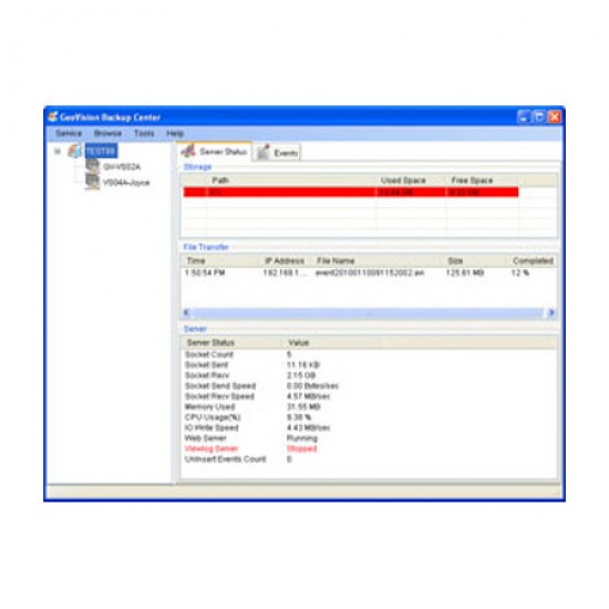 55-BA000-000 Geovision GV-Backup Center (Video Server + Compact DVR Backup only)
