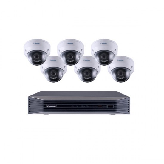 88-SN8ADR27-2TB Geovision 8 Channel at 4K (2160p) NVR 48Mbps Max Throughput w/ Built-in 8 Port PoE - 2TB with 6 x 2MP Outdoor Dome IP Security Cameras