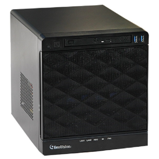 UVS-NC7AI-016 Geovision UVS AI Guard NVR Cube HotSwap System 4-Bay NVR Intel i7 Processor 16GB RAM 256GB SSD 16 Camera Maximum with GV-AI Guard Analytics Software - No HDD